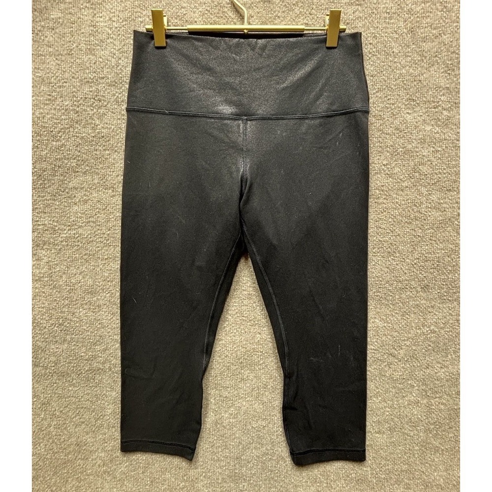 Lululemon Align High-Rise Crop 21" Inseam Shine Radiate Foil Print‎ Black 10 EUC